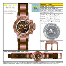 Cargar imagen en el visor de la galería, RELOJ PARA HOMBRE INVICTA SUBAQUA 5510 - ORO ROSA, MARRÓN