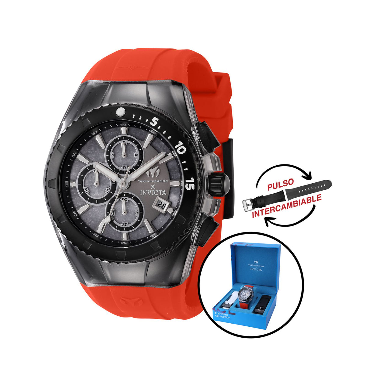 RELOJ DEPORTIVO PARA HOMBRE TECHNOMARINE FIVE ELEMENTS TM 122002 ROJ