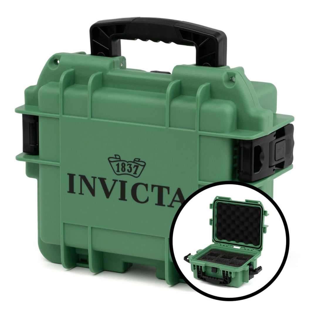 CAJA DE IMPACTO INVICTA PARA 3 RELOJES - VERDE