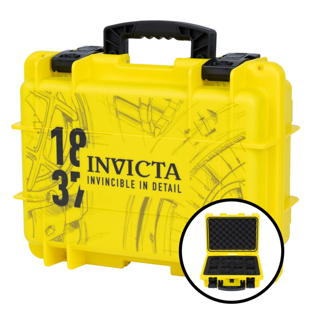 CAJA DE IMPACTO INVICTA EDICIÓN 1837 PARA 8 RELOJES DC8-SKCYEL - AMARILLA