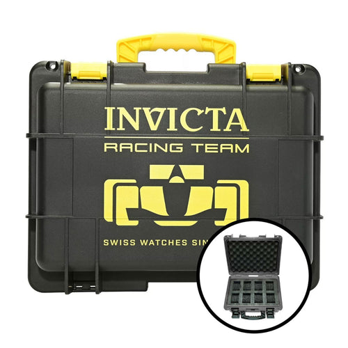 CAJA DE IMPACTO INVICTA RACING TEAM PARA 8 RELOJES - NEGRA