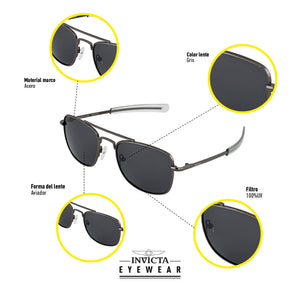 GAFAS DE SOL INVICTA AVIATOR  UNISEXO - I39272-AVI-01-P03