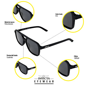 GAFAS DE SOL INVICTA S1 RALLY  UNISEXO - I16009-S1R-01-P03