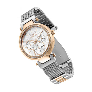 RELOJ  PARA MUJER INVICTA ANGEL 28922 - PLATA, ORO ROSA