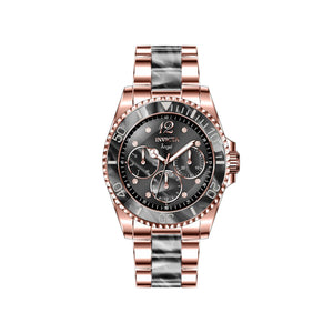 RELOJ  PARA MUJER INVICTA ANGEL 32535 - ORO ROSA, NEGRO, BLANCO