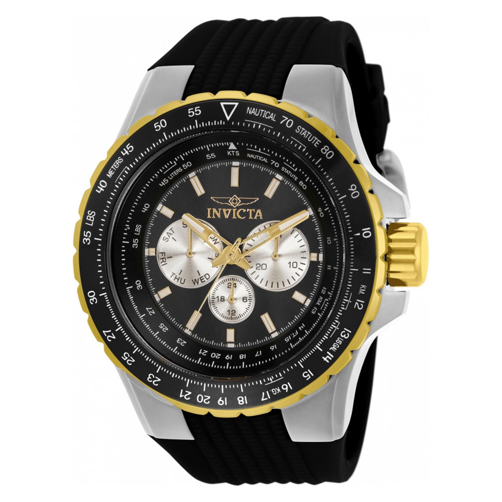 RELOJ DEPORTIVO PARA HOMBRE INVICTA AVIATOR 33029 - NEGRO, PLATA