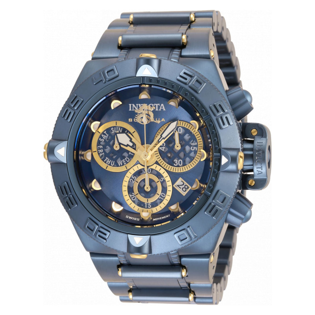 RELOJ  PARA HOMBRE INVICTA SUBAQUA 34302 - DORADO, AZUL OSCURO