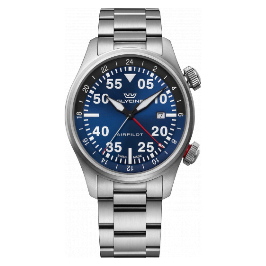 RELOJ  PARA HOMBRE GLYCINE AIRPILOT GL0348 - PLATEADO