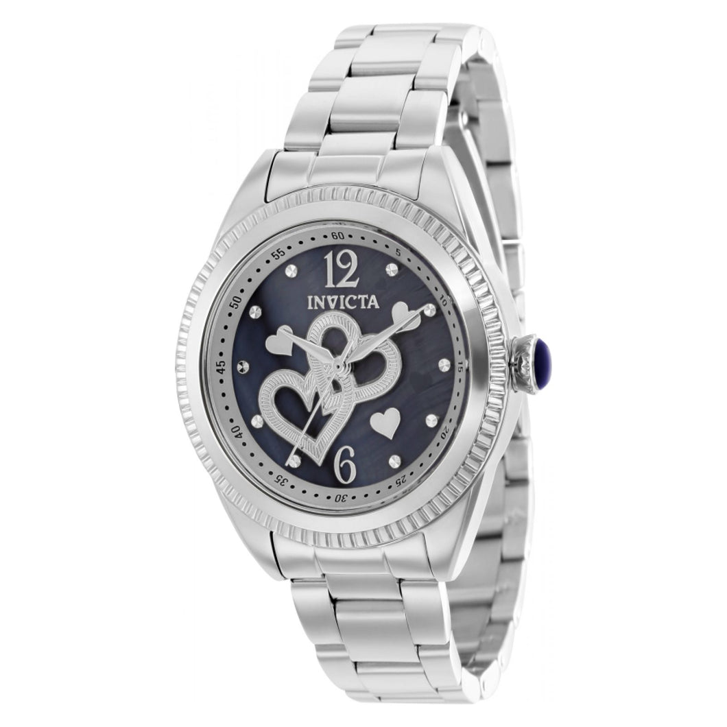 RELOJ  PARA MUJER INVICTA ANGEL 37119 - NEGRO, PLATA