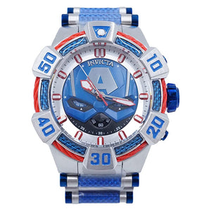 RELOJ CAPITÁN AMÉRICA PARA HOMBRE INVICTA MARVEL 38367 - AZUL, PLATA, ROJO, NEGRO