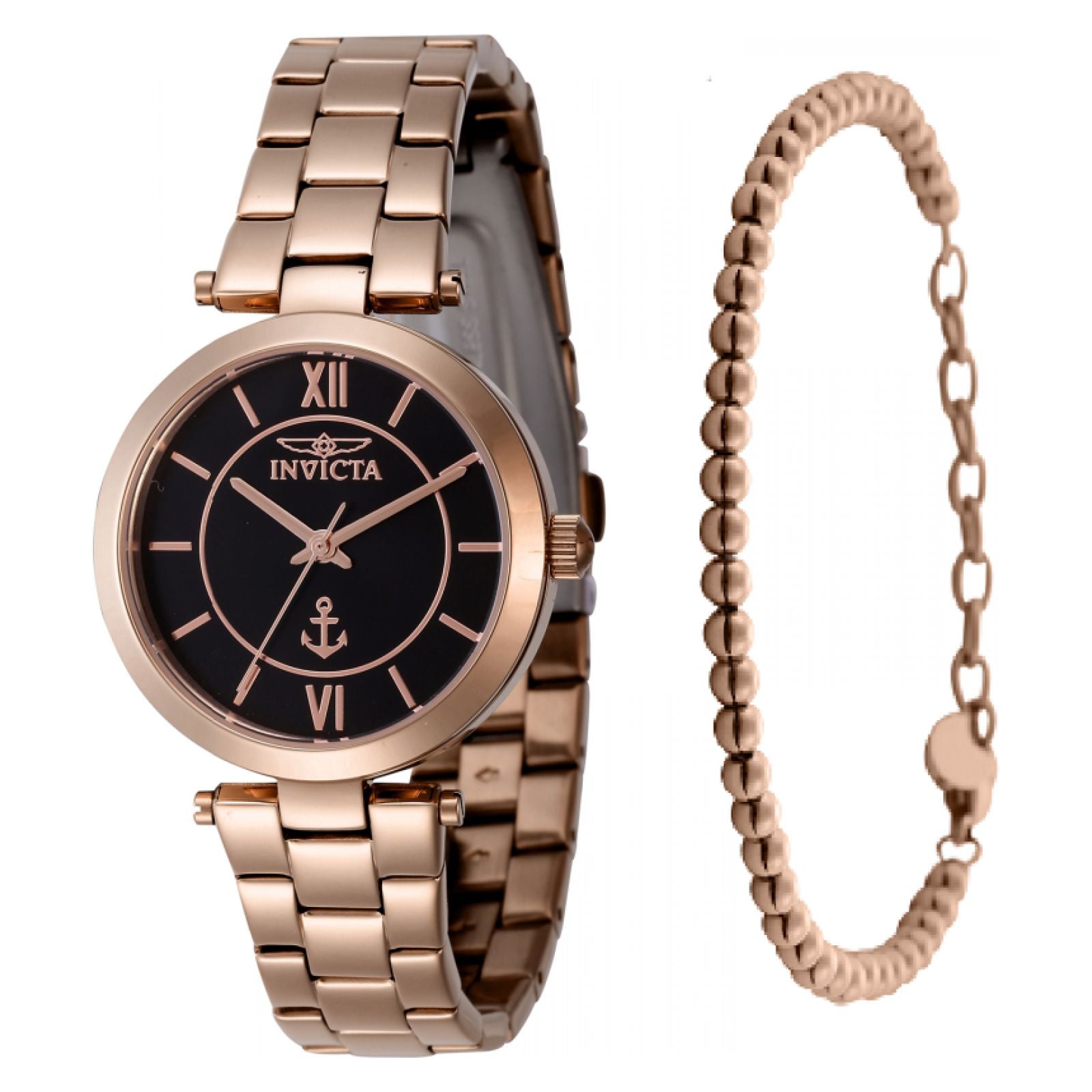 SET RELOJ + PULSERA  PARA MUJER INVICTA OCEAN VOYAGE 47263 - ORO ROSA