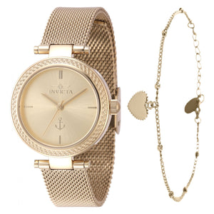 SET RELOJ + PULSERA  PARA MUJER INVICTA OCEAN VOYAGE 47268 - ORO