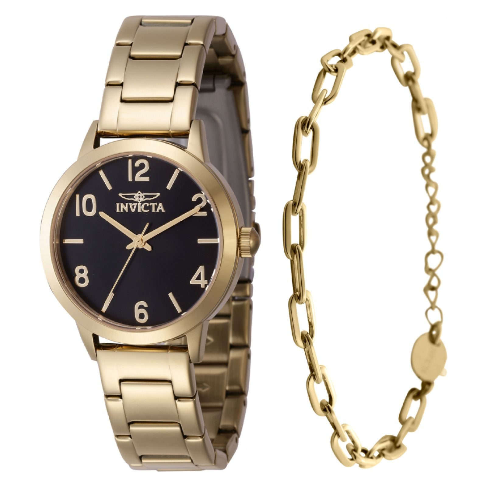 SET RELOJ + PULSERA PARA MUJER INVICTA WILDFLOWER 47273 - ORO