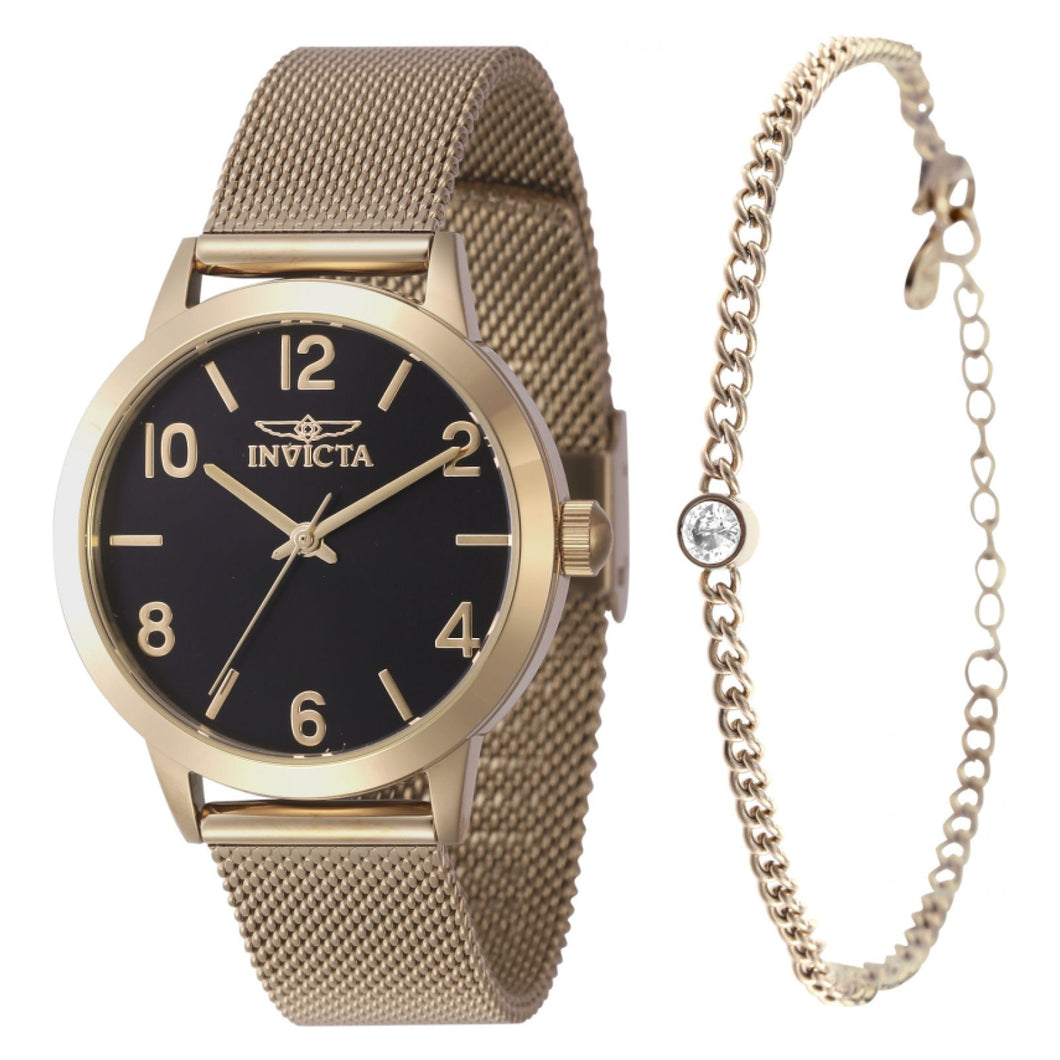 SET RELOJ + PULSERA PARA MUJER INVICTA WILDFLOWER 47277 - ORO