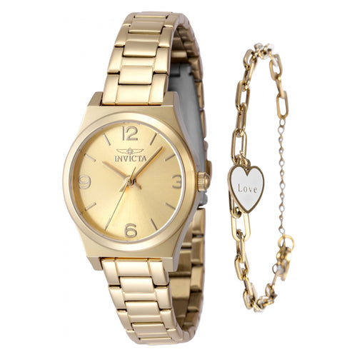 SET RELOJ + PULSERA PARA MUJER INVICTA ANGEL 48247 - ORO