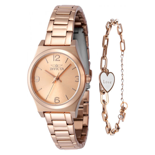 SET RELOJ + PULSERA PARA MUJER INVICTA ANGEL 48248 - ORO ROSA