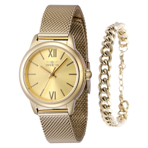 SET RELOJ + PULSERA PARA MUJER INVICTA ANGEL 48250 - ORO