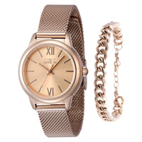 SET RELOJ + PULSERA PARA MUJER INVICTA ANGEL 48251 - ORO ROSA