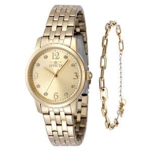 SET RELOJ + PULSERA PARA MUJER INVICTA ANGEL 48256 - ORO