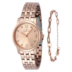 SET RELOJ + PULSERA PARA MUJER INVICTA ANGEL 48257 - ORO ROSA