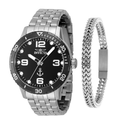 SET RELOJ + PULSERA PARA HOMBRE INVICTA OCEAN VOYAGE 48265 - PLATEADO