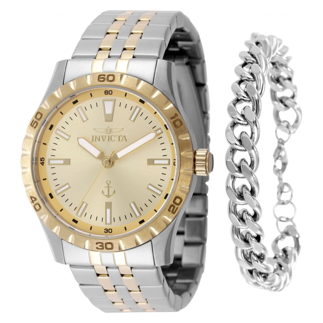 SET RELOJ + PULSERA PARA HOMBRE INVICTA OCEAN VOYAGE 48274 - ORO, ACERO