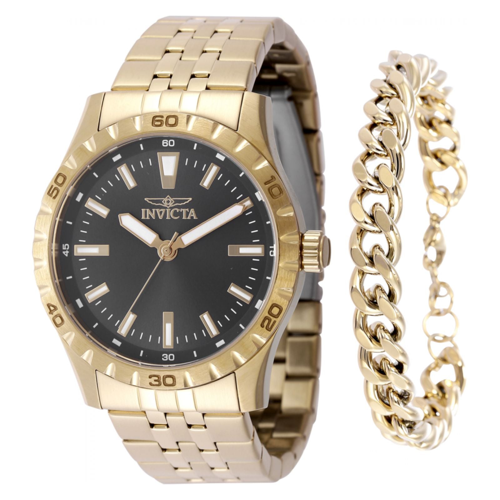 SET RELOJ + PULSERA PARA HOMBRE INVICTA SPECIALTY 48284 - ORO