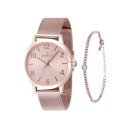 SET RELOJ + PULSERA PARA MUJER INVICTA WILDFLOWER 48331 - ORO ROSA