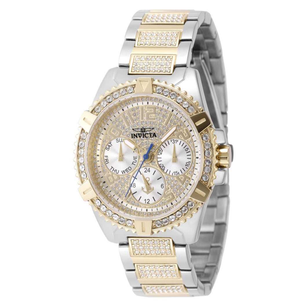 RELOJ  PARA MUJER INVICTA OCEAN VOYAGE 48926 - BLANCO, DORADO, ACERO