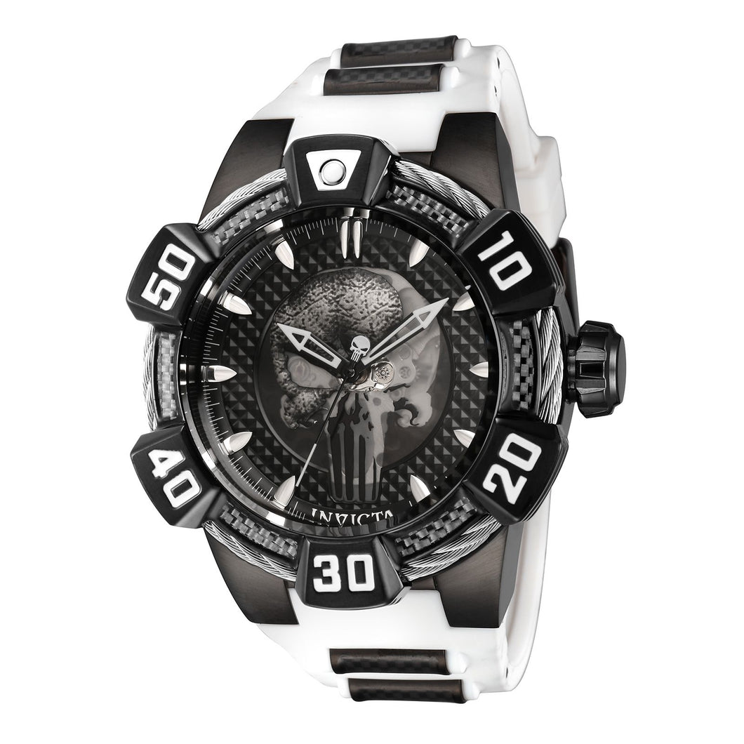 RELOJ PUNISHER PARA HOMBRE INVICTA MARVEL 41016 - BLANCO NEGRO